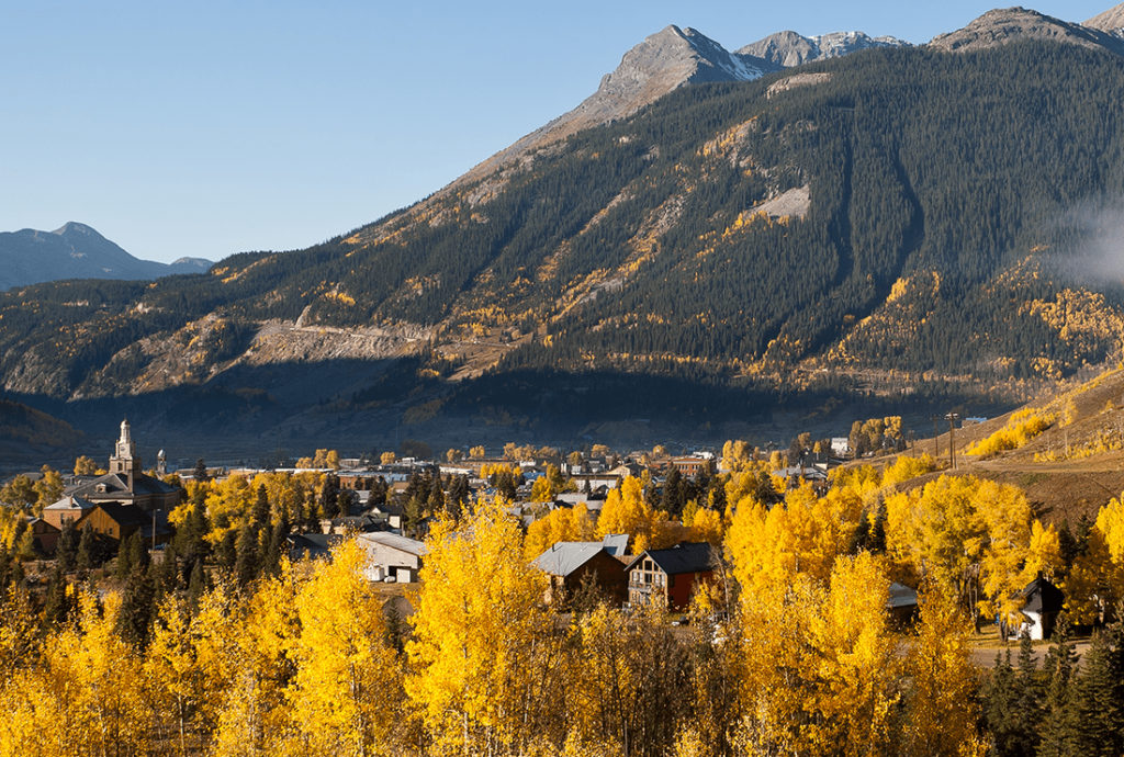 Fall View of Homes in Colorado Mountain Valley